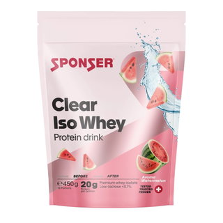 Sponser Clear Iso Whey (Proteingetränk fruchtig und leicht) Wassermelone 450g Beutel