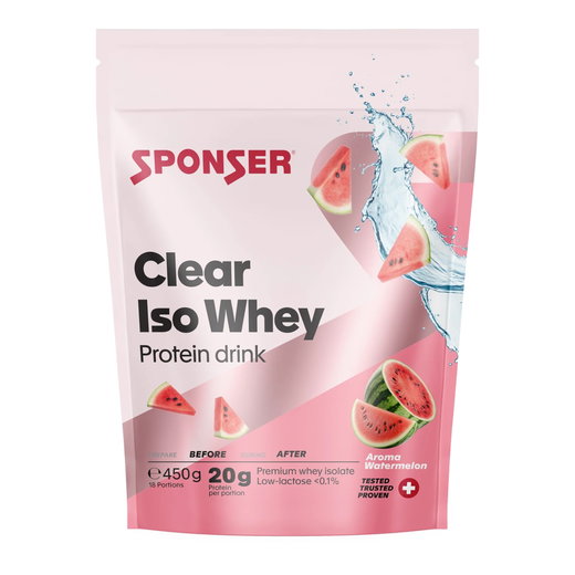 Sponser Clear Iso Whey (Proteingetränk fruchtig und leicht) Wassermelone 450g Beutel