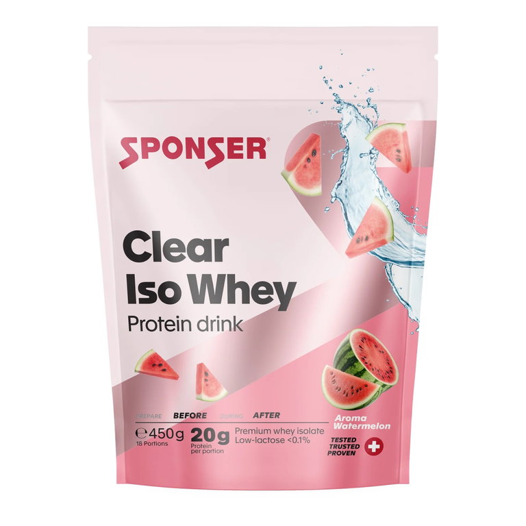 Sponser Clear Iso Whey (Proteingetränk fruchtig und leicht) Wassermelone 450g Beutel