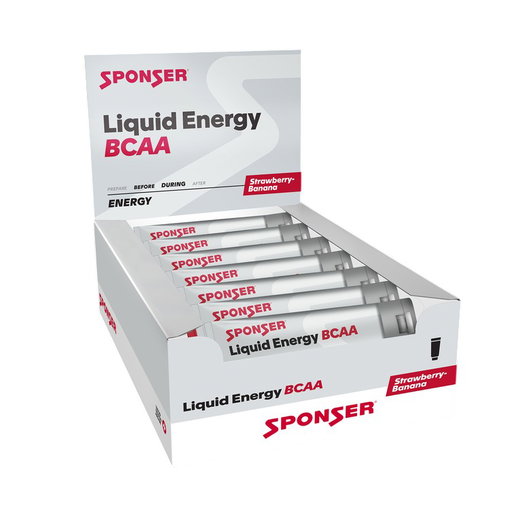 Sponser Liquid Energy BCAA Gel Tube (Kohlenhydrate-Gel mit BCAA) Erdbeere/Banane 18x70g Box