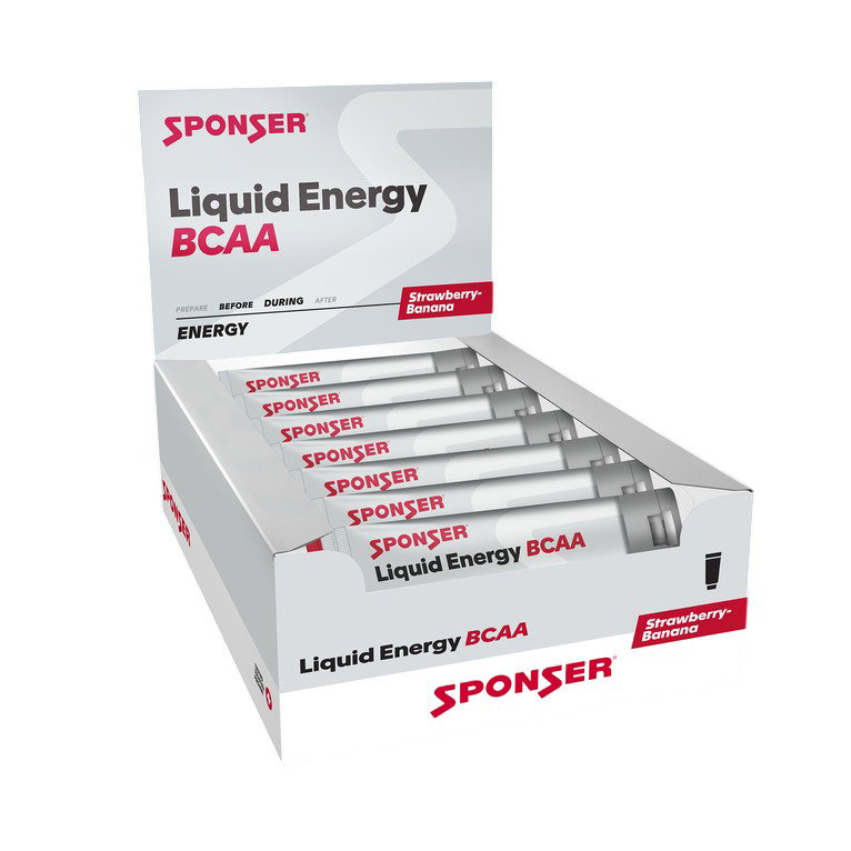 Sponser Liquid Energy BCAA Gel Tube (Kohlenhydrate-Gel mit BCAA) Erdbeere/Banane 18x70g Box