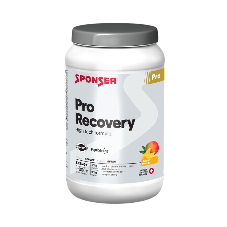 Sponser Pro Recovery Shake (Protein-Kohlenhydrat Regenerationsshake, 44–50% Proteinanteil) Mango 800g Dose