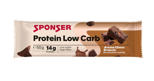 Sponser Protein Low Carb Riegel (32% Proteinanteil, idealer Snack im Alltag) Schokolade/Brownie 25x50g Box