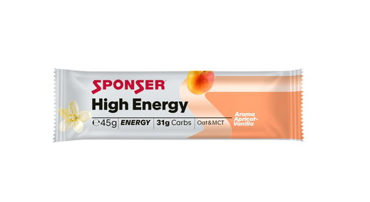 Sponser Riegel High Energy (hohe Energiedichte, optimale Verträglichkeit) Aprikose/Vanille 30x45g Box