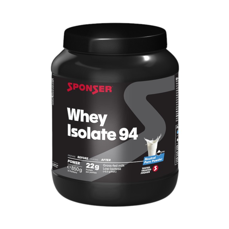Sponser Whey Isolate 94 Proteinpulver (reines Whey Isolate CFM, max. Eiweißgehalt, laktosefrei) Neutral 850g Dose