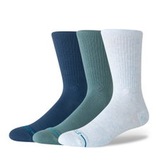 Stance Daily Sock Crew Icon (reinforced heel and toe area) blue/aqua/light blue - 3 pairs