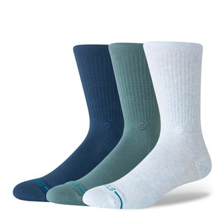 Stance Daily Sock Crew Icon (reinforced heel and toe area) blue/aqua/light blue - 3 pairs