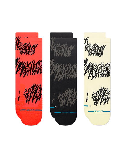 Stance Running Socks Crew Glacier Light black/red/yellow - 3 pairs