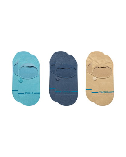 Stance Tagessocke Füsslinge No Show Icon blau/baun - 3 Paar