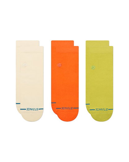 Stance Tagessocke Quarter Icon sortiert weiss/orange/lime - 3 Paar