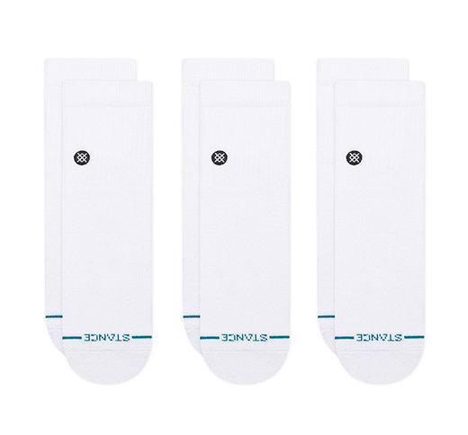 Stance Tagessocke Quarter Icon weiss - 3 Paar