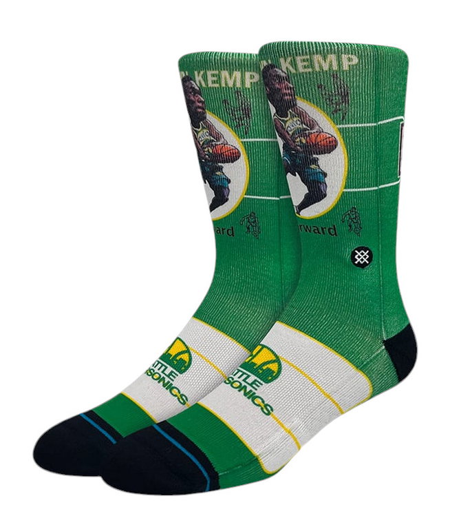 Stance Skarpetki Dzienna Crew Kemp Retro Big Head zielony/wielokolorowy - 1 Para