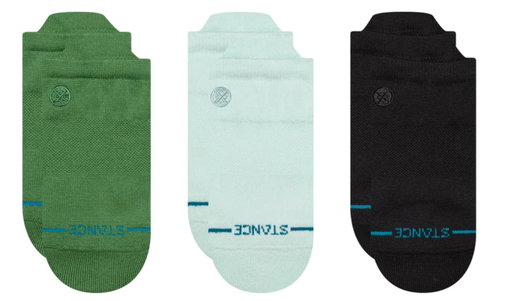 Stance Tagessocke Sneaker Low Tab Icon hellblau/grün/schwarz - 3 Paar