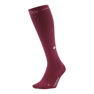STOX Energy Socks Tagessocke Kompression Cotton Everyday (fördert Durchblutung) bordeauxrot/weiss Damen - 1 Paar