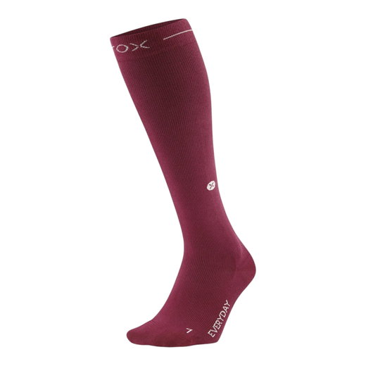 STOX Energy Socks Daily Socks Compression Cotton Everyday (promotes circulation) burgundy/white Ladies - 1 Pair
