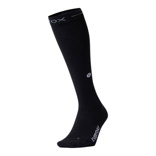 STOX Energy Socks Daily Sock Compression Cotton Everyday (promotes circulation) black/white ladies - 1 pair