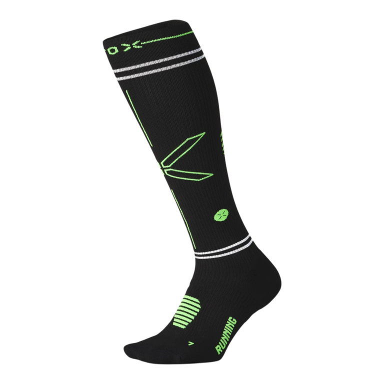 STOX Energy Socks Laufsocke Reflective Kompression Running Socks (fördert Durchblutung) schwarz Herren - 1 Paar