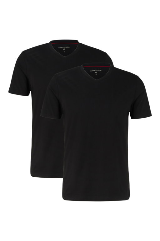 STRELLSON Tshirt V-Neck (2er-Pack) schwarz Herren - 2 Stück