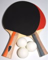 Sunflex Tischtennisschläger Set Pong - 2 Trainingsschlägern, Noppen innen mit 1,0mm Schwamm + 3 Bälle Kartonverpackung