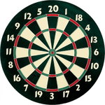Sunflex Deluxe Dartboard including 6 Darts (Paper dartboard in tournament size)