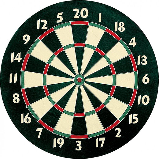 Sunflex Deluxe Dartboard including 6 Darts (Paper dartboard in tournament size)