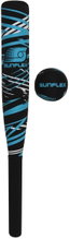 Sunflex Baseball Set Action Pro - weicher Neoprenüberzug, der das Verletzungsrisiko minimiert - schwarz/blau - 1 Stück