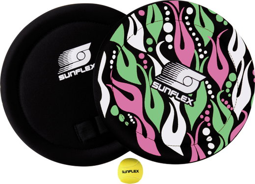 Sunflex Wurfspiel Skilly Set Fireworks - elastischen Fingerschlaufen, Neopren schwarz/pink - 1 Set