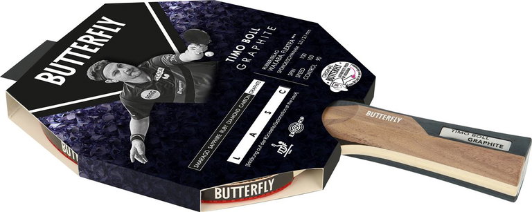 Butterfly table tennis bat Timo Boll Graphite (Flextra with 2.1 mm and Wakaba rubber with 2.0 mm) - 1 bat