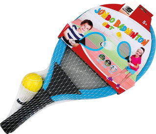 Sunflex Badminton Jumbo Set Junior (2x Schläger, 1x Federball , 1x Schaumstoffball)