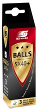 Sunflex Table Tennis Ball 3-Star (Plastic Ball 40+) white 3-pack cardboard packaging