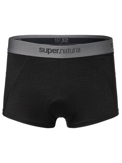 super natural Boxershort Bike Merino Unstoppable Padded (ergonomic seat pad) black Men