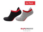 Sympatico Tagessocke Sneaker Ari (gepolsterte Ferse und Spitze) schwarz/grau - 2 Paar