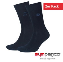 Sympatico Tagessocke Business Seitendesign Crew (Business-Kniestrump, aus baumwolle) navyblau - 2 Paar