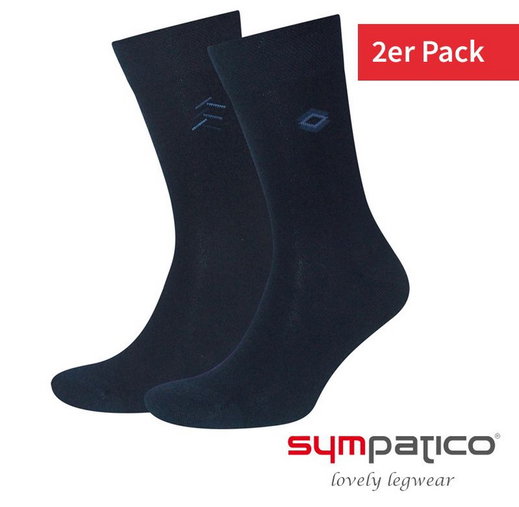 Sympatico Tagessocke Business Seitendesign Crew (Business-Kniestrump, aus baumwolle) navyblau - 2 Paar