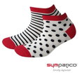 Sympatico Tagessocke Sneaker Marina (Baumwolle) gemustert beige/blau/rot - 2 Paar