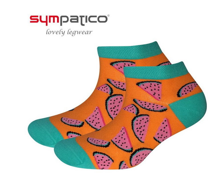 Sympatico Tagessocke Sneaker Fruits Wassermelone (Baumwolle) orange - 2 Paar