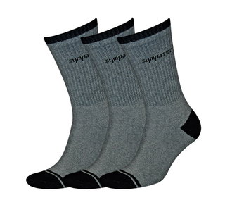 Sympatico Tennis Socks Crew (Cotton) grey - 3 Pairs