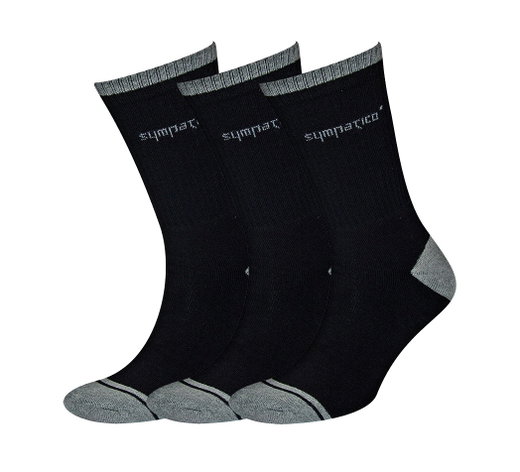 Sympatico Tennissocken Crew (Baumwolle) schwarz - 3 Paar
