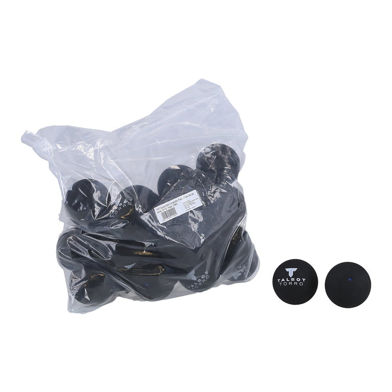 Talbot Torro Squashball (1 blauer Punkt, Speed schnell) schwarz - 25 Bälle im Polybag