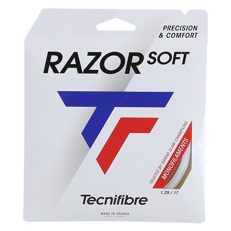 Besaitung mit Tennissaite Tecnifibre Razor Soft weiss