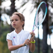 Tecnifibre Kinder-Tennisschläger Tempo Iga 23in/200g (6-9 Jahre) 2025 weiss/violett - besaitet -