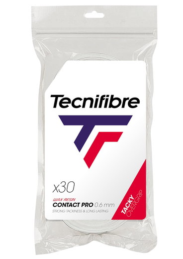 Tecnifibre Overgrip Contact Pro 0.6mm (Griffigkeit) weiss - 30er Clip-Beutel