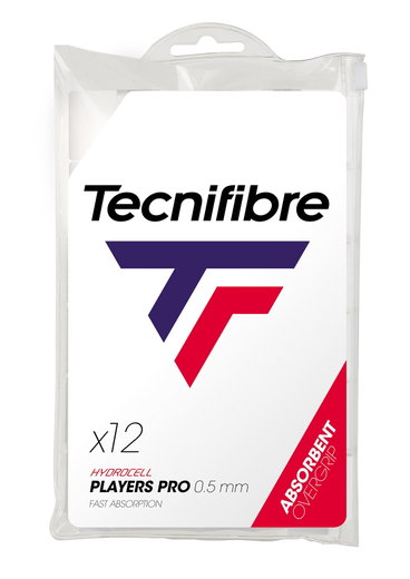 Tecnifibre Overgrip Players Pro 0.5mm (Schweissabsorption) weiss - 12er Zip Beutel