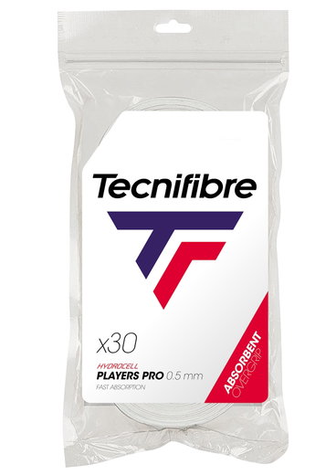 Tecnifibre Overgrip Players Pro 0.5mm (Sweat absorption) white - 30 pack