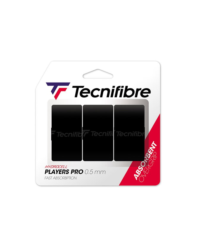 Tecnifibre Overgrip Players Pro 0.5mm (Schweissabsorption) schwarz 3er