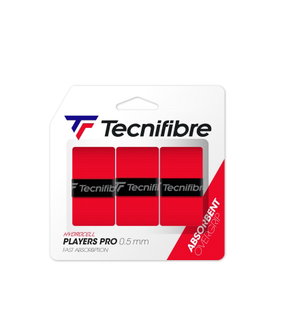 Tecnifibre Overgrip Players Pro 0.5mm (Sweat absorption) red pack of 3