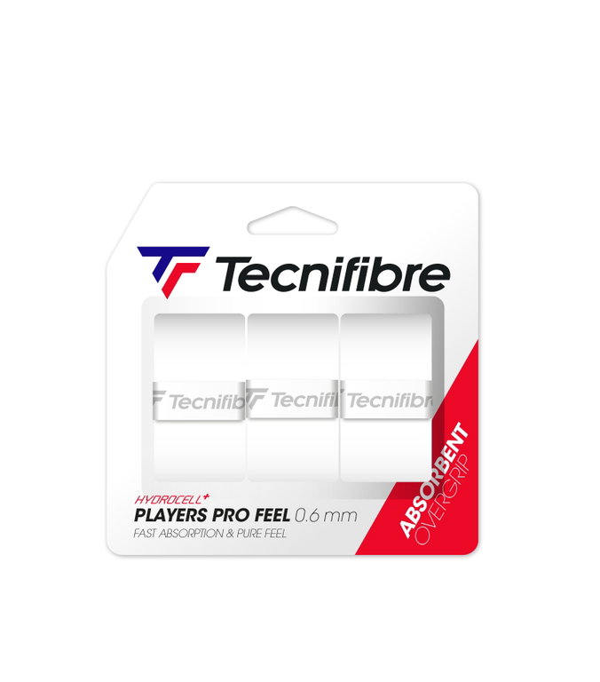 Tecnifibre Overgrip Players Pro Feel 0.6mm (Schweissabsorption) weiss - 3er