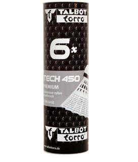 Talbot Torro Badminton Balls Tech 450 Nylon white Pack of 6
