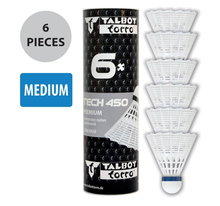 Talbot Torro Badmintonbälle Tech 450 Nylon weiss Dose 6er