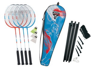 Talbot Torro Shuttlecock Set 4-Fighter NEW (4xRackets, 3xBalls, Net+Posts, Case) - 1 Set